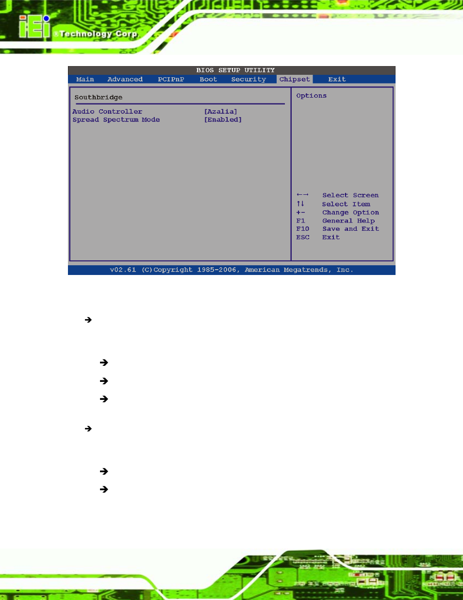 Bios menu 25: southbridge chipset configuration | IEI Integration PCISA-945GSE v1.01 User Manual | Page 156 / 207