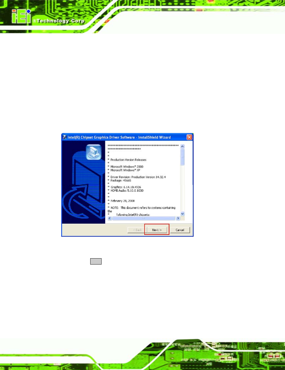 4 vga driver installation, River, Nstallation | Figure 7-9: vga driver read me file | IEI Integration PCISA-945GSE v1.01 User Manual | Page 166 / 207