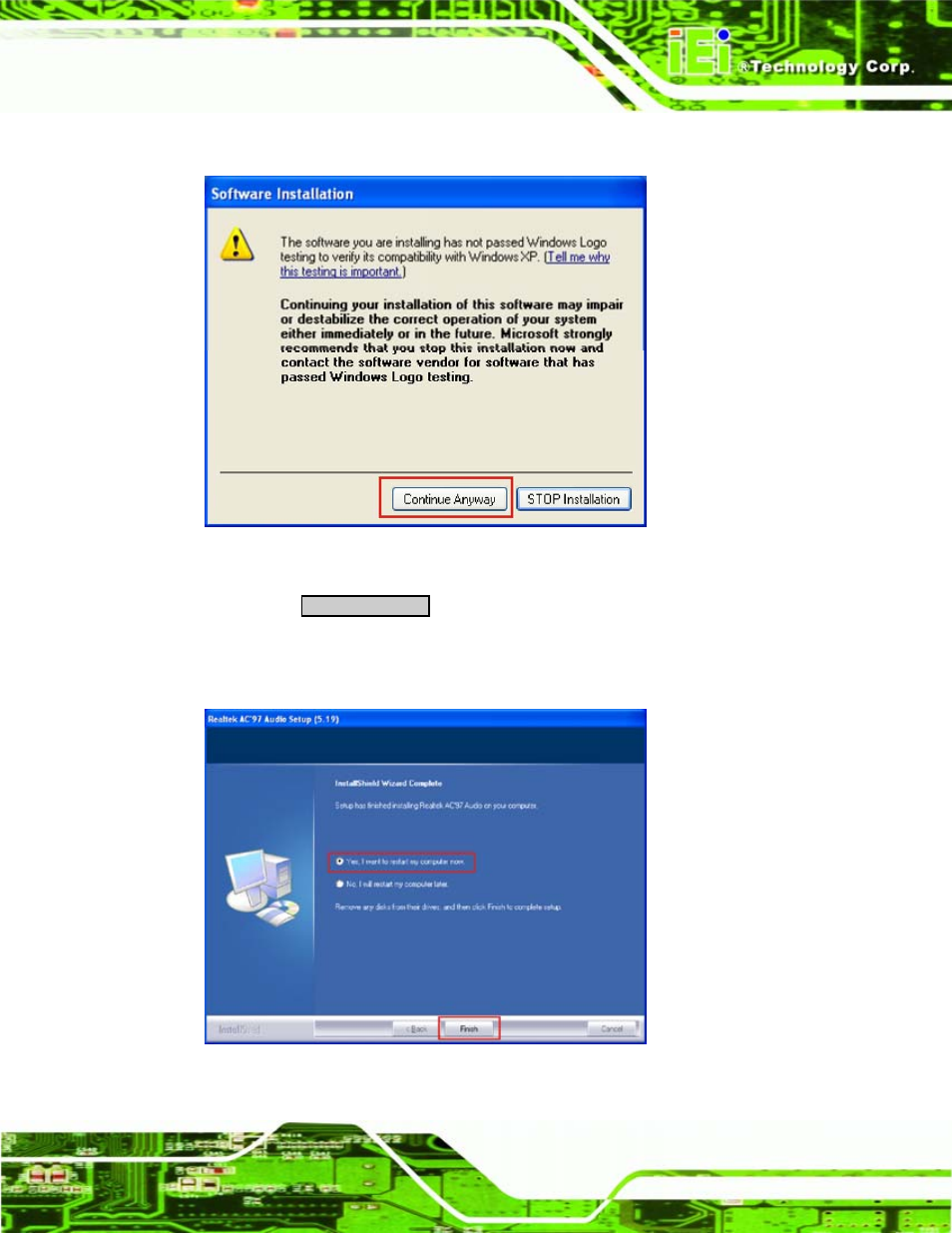 Figure 7-24: ac’97 driver installation complete | IEI Integration PCISA-945GSE v1.01 User Manual | Page 175 / 207