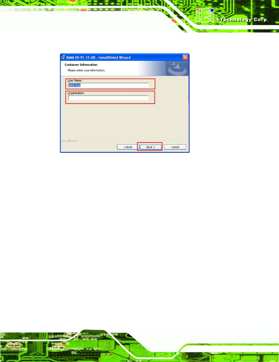 Figure 7-33: ismm customer information | IEI Integration PCISA-945GSE v1.01 User Manual | Page 181 / 207