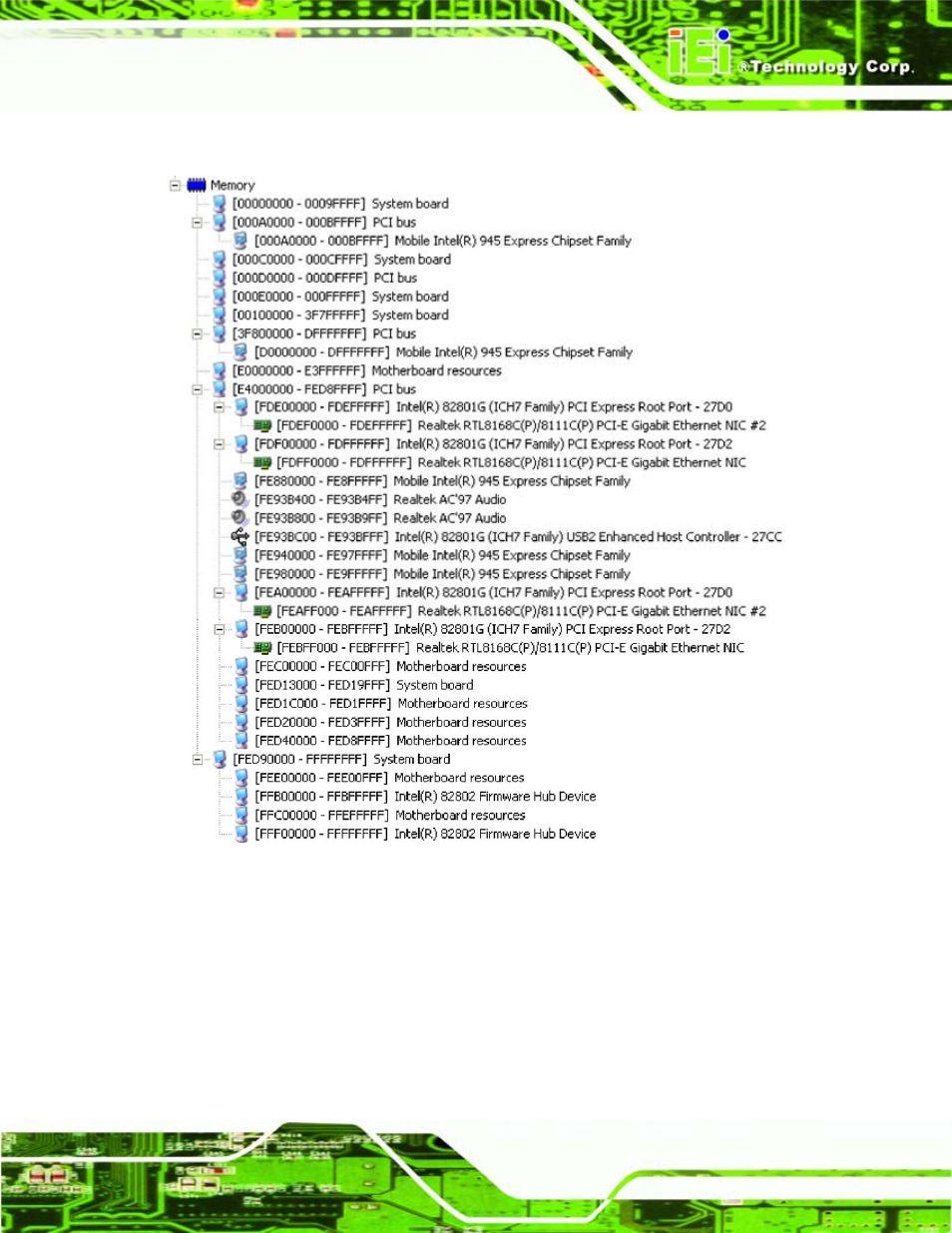 E.4 memory, Emory | IEI Integration PCISA-945GSE v1.01 User Manual | Page 203 / 207