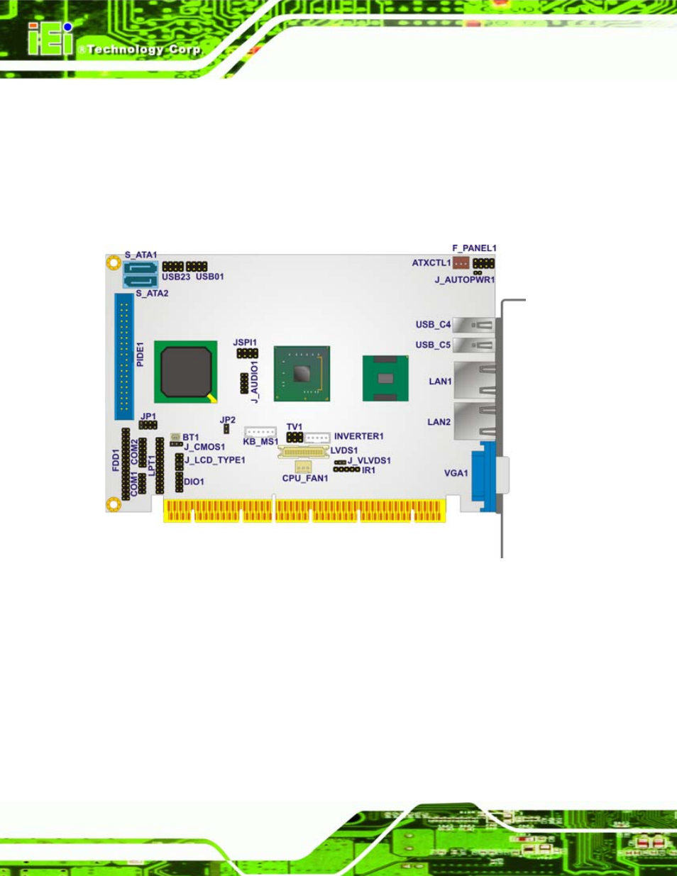 1 peripheral interface connectors, 1 layout, Eripheral | Nterface, Onnectors, Pcisa-945gse cpu card | IEI Integration PCISA-945GSE v1.01 User Manual | Page 50 / 207