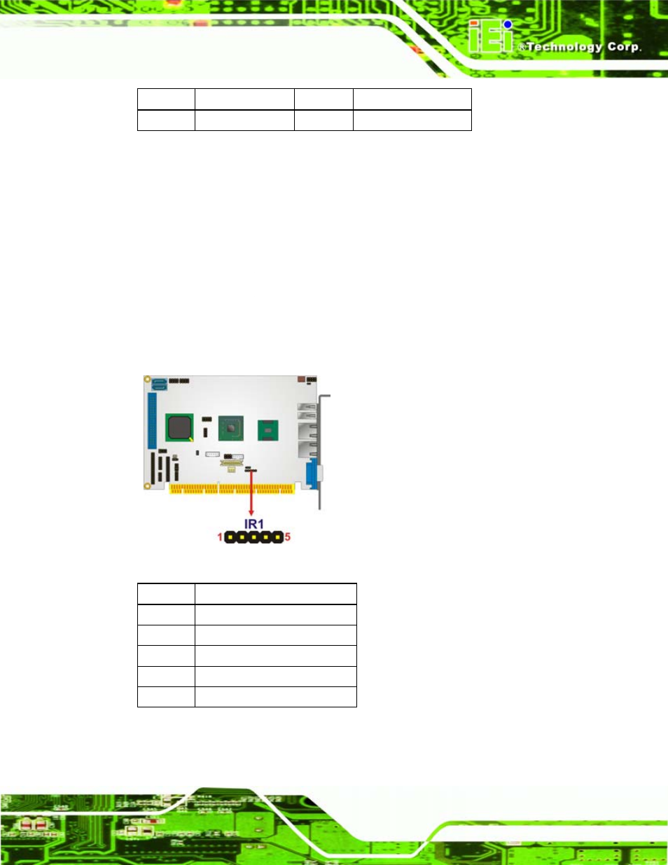 12 infrared interface connector, Figure 4-14: infrared connector pinout locations, Table 4-13: ide connector pinouts | Table 4-14: infrared connector pinouts | IEI Integration PCISA-945GSE v1.01 User Manual | Page 65 / 207