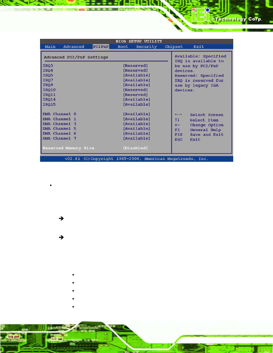 Bios menu 14: pci/pnp configuration | IEI Integration PCISA-945GSE v1.10 User Manual | Page 123 / 190