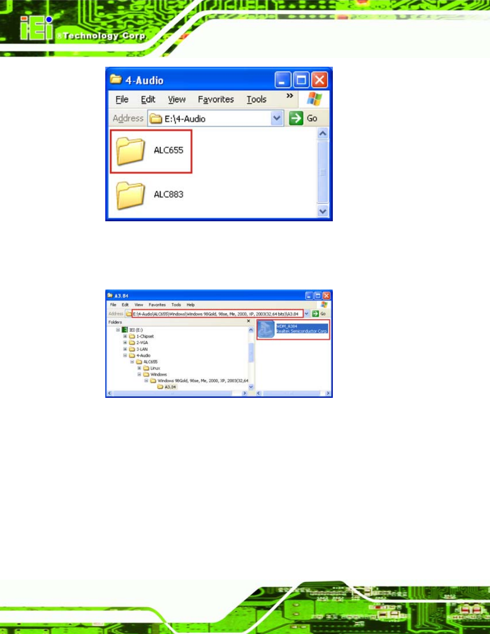Figure 6-20: ac'97 audio, Figure 6-21: ac’97 audio driver options | IEI Integration PCISA-945GSE v1.10 User Manual | Page 156 / 190