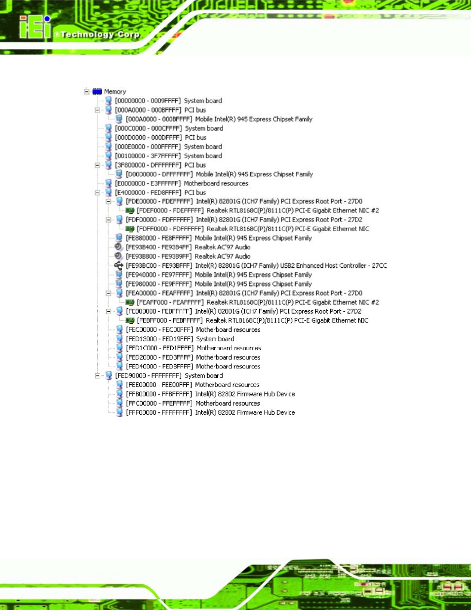 E.4 memory, Emory | IEI Integration PCISA-945GSE v1.10 User Manual | Page 186 / 190