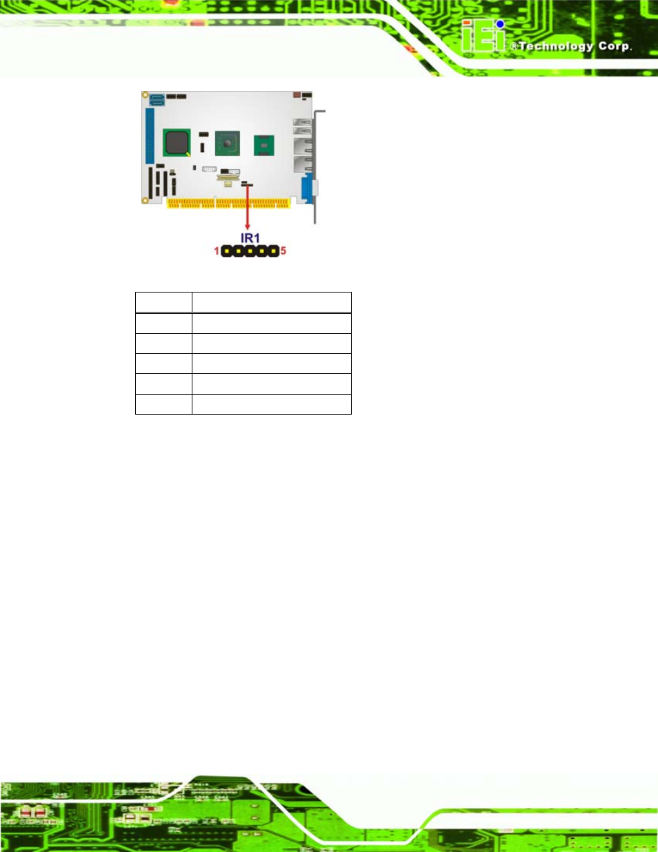 13 keyboard/mouse connector, Figure 3-14: infrared connector pinout locations, Table 3-14: infrared connector pinouts | IEI Integration PCISA-945GSE v1.10 User Manual | Page 49 / 190