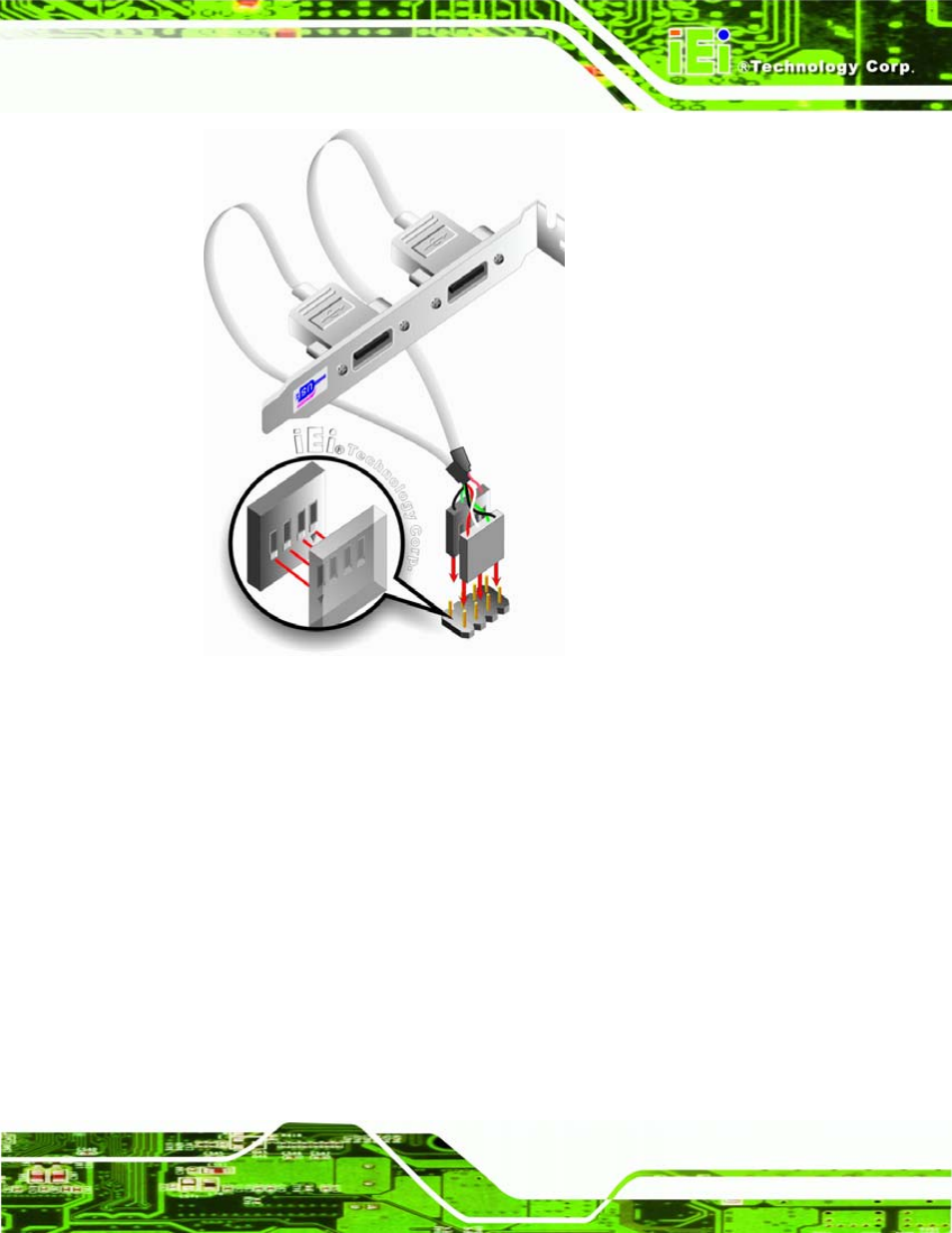 Figure 4-13: dual usb cable connection | IEI Integration PCISA-945GSE v1.10 User Manual | Page 85 / 190