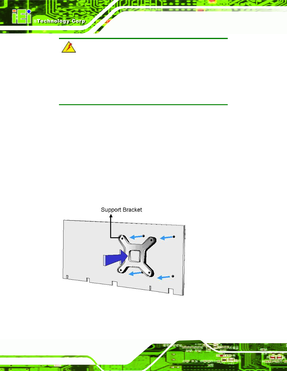 Figure 5-4: cooling kit support bracket | IEI Integration PCISA-9652 v1.00 User Manual | Page 100 / 232