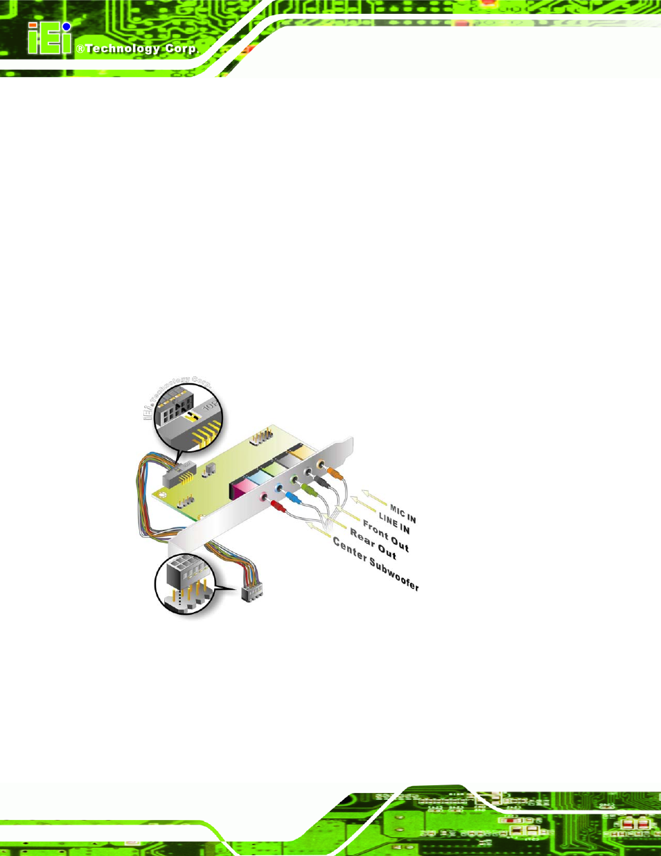 Figure 5-17: 7.1 channel audio kit | IEI Integration PCISA-9652 v1.00 User Manual | Page 116 / 232