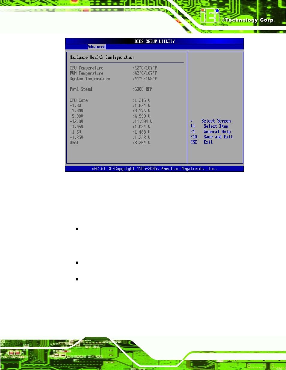 Menu 8: hardware health configuration | IEI Integration PCISA-9652 v1.00 User Manual | Page 139 / 232