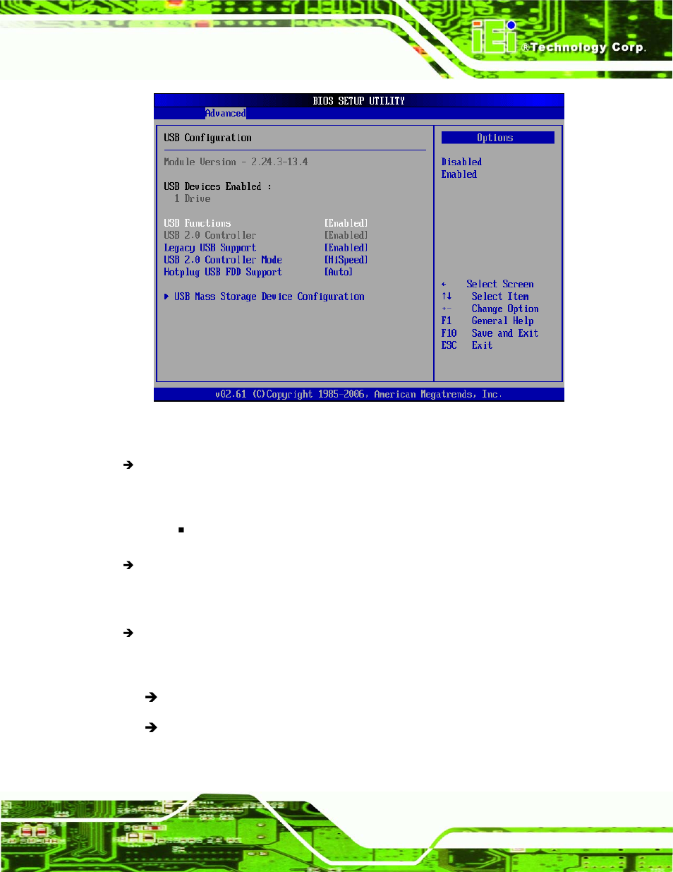 Menu 10: usb configuration | IEI Integration PCISA-9652 v1.00 User Manual | Page 143 / 232