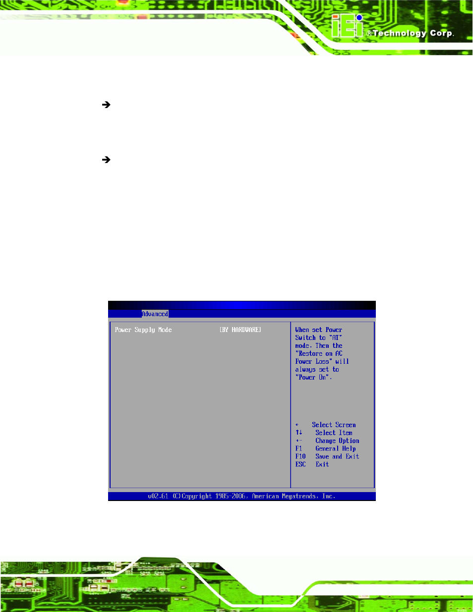 8 power configuration, Menu 12: power configuration | IEI Integration PCISA-9652 v1.00 User Manual | Page 147 / 232