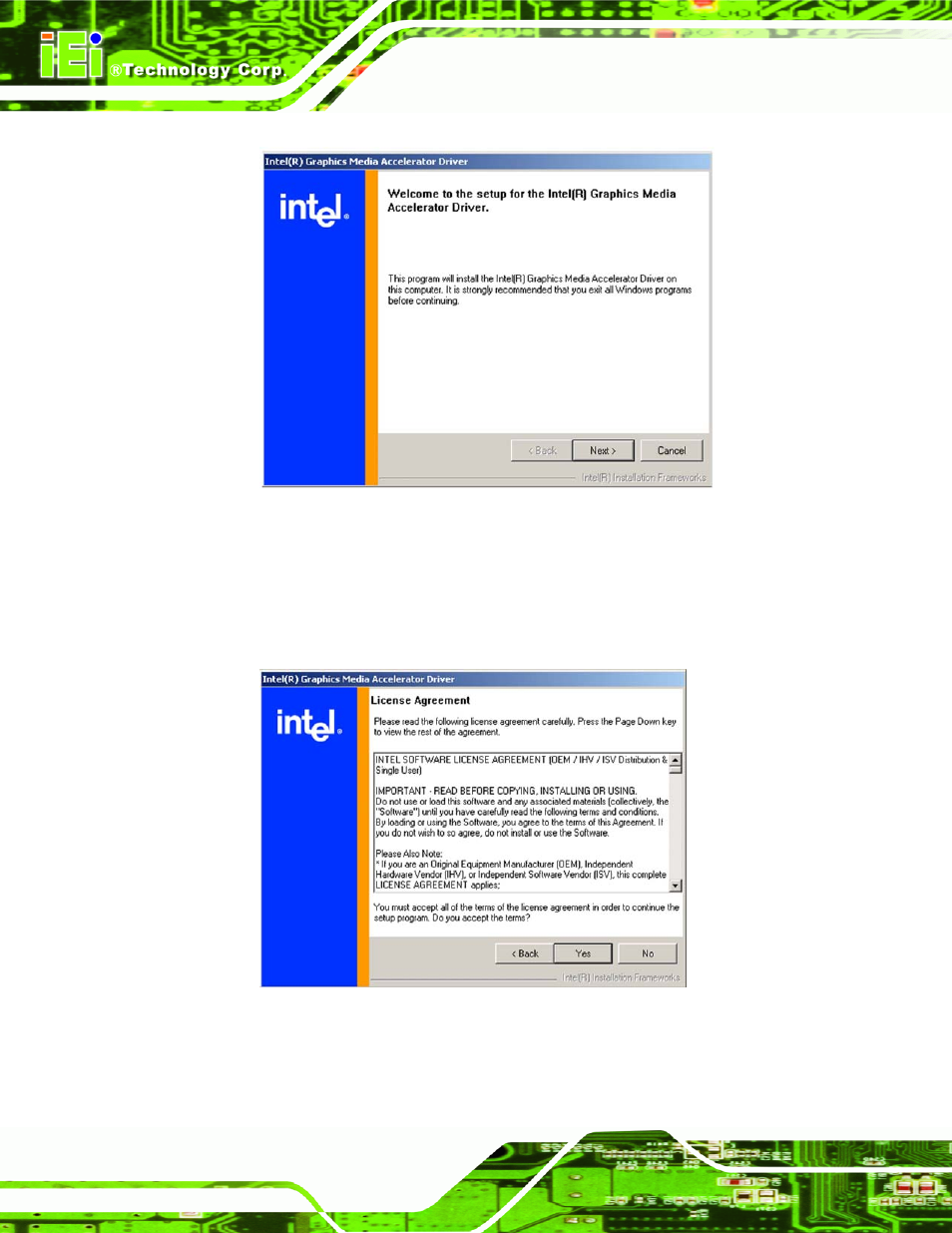 Figure 7-16: gma driver license agreement | IEI Integration PCISA-9652 v1.00 User Manual | Page 174 / 232