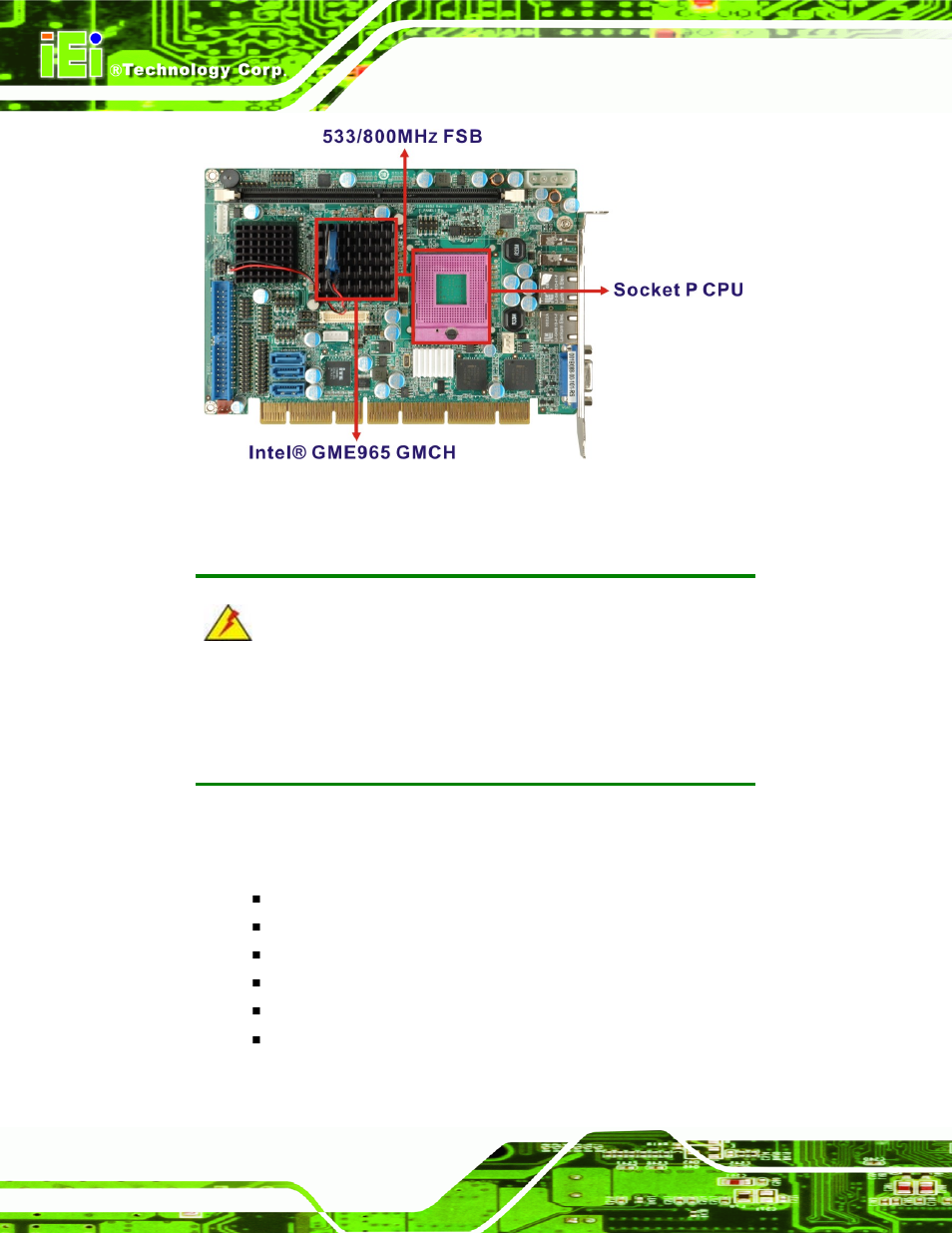 3 intel® gme965 memory support, 3 intel, Gme965 memory support | Figure 2-4: front side bus (fsb) | IEI Integration PCISA-9652 v1.00 User Manual | Page 34 / 232