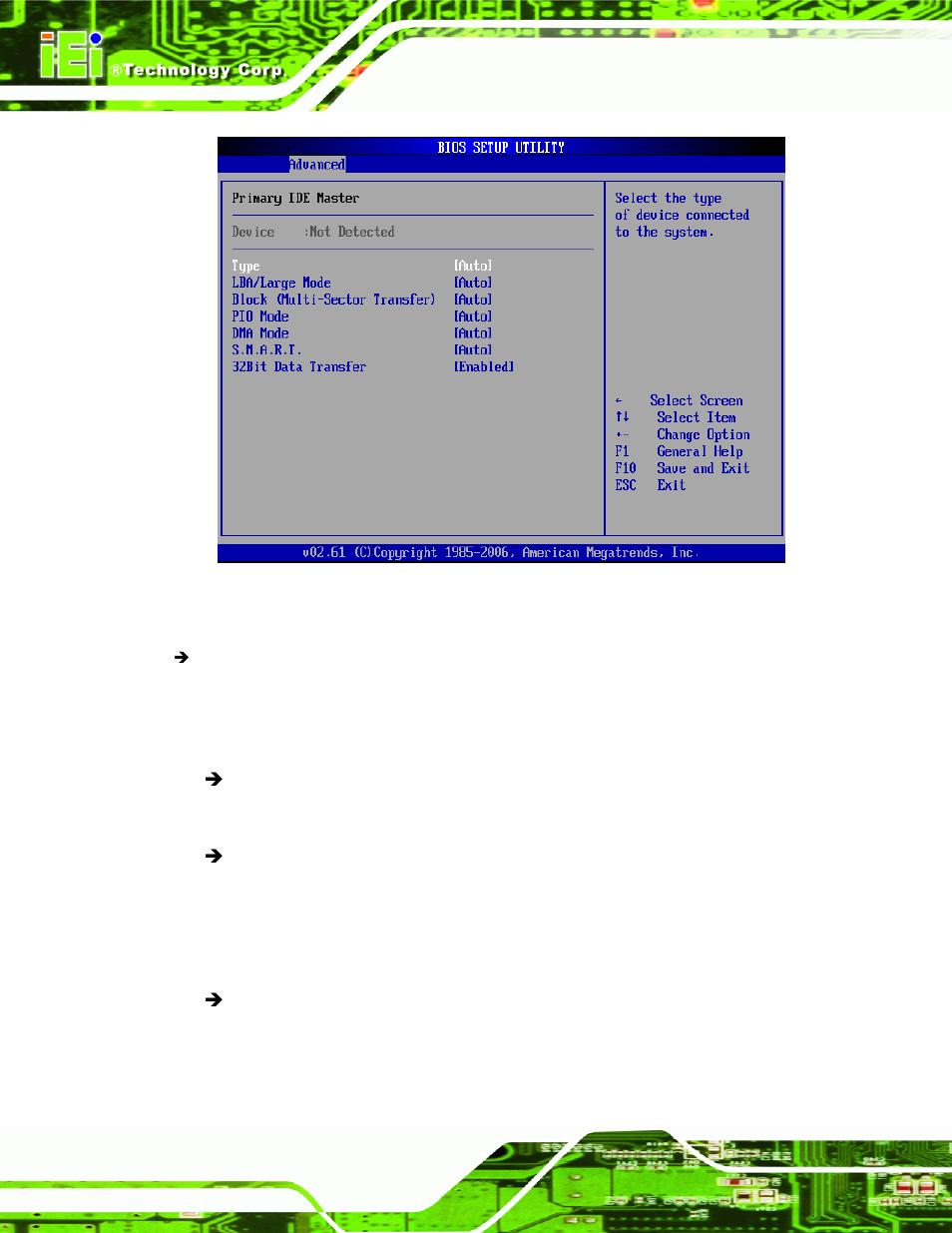 Menu 5: ide master and ide slave configuration | IEI Integration PCISA-9652 v1.01 User Manual | Page 130 / 232