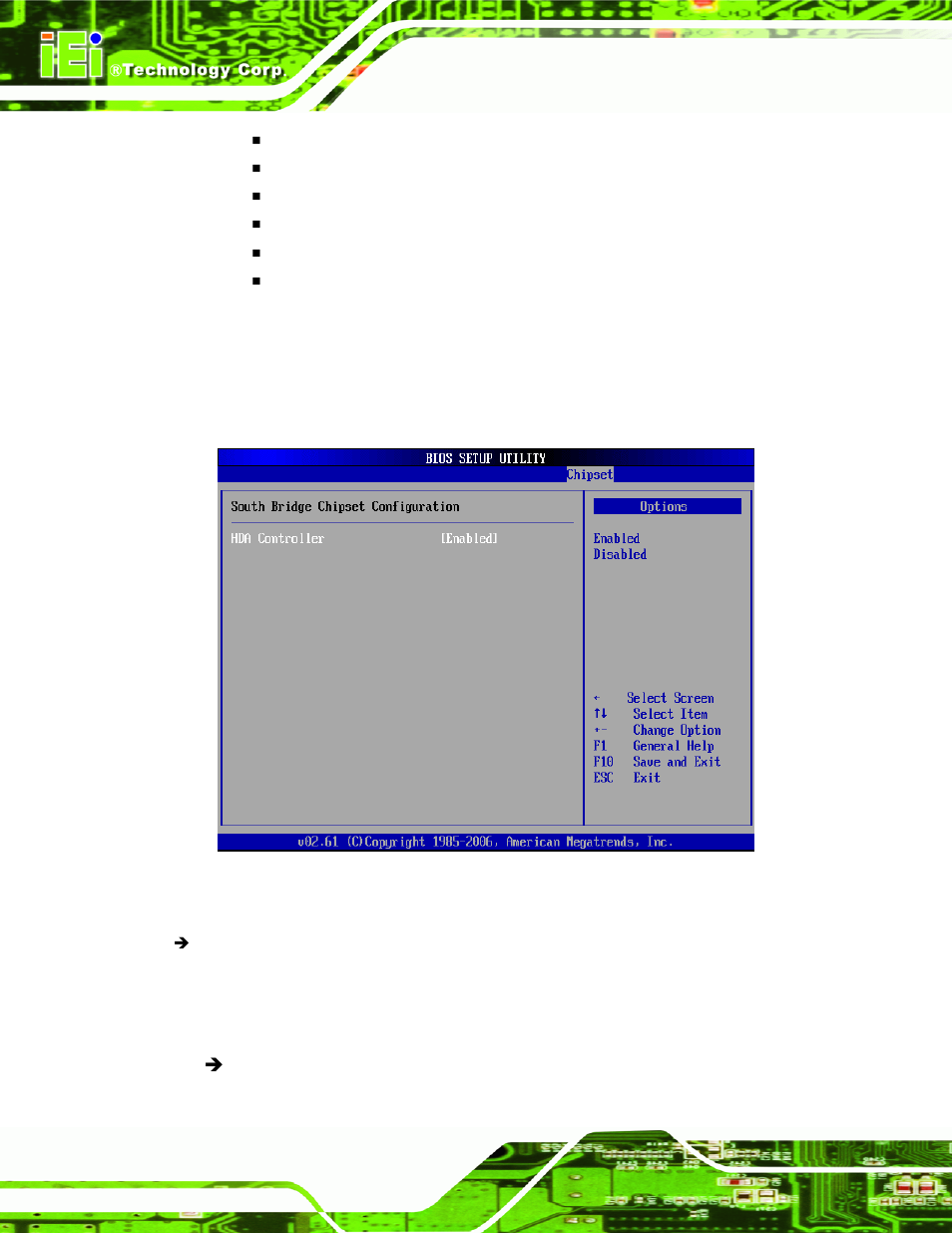 2 southbridge configuration, Menu 20:southbridge chipset configuration | IEI Integration PCISA-9652 v1.01 User Manual | Page 160 / 232