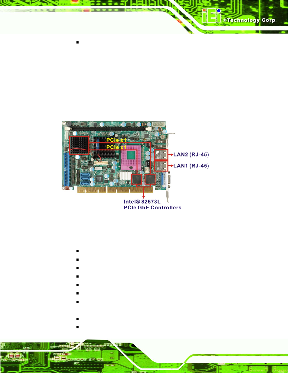 2 intel® 82573l pcie gbe controller, Figure 2-12: intel® 82573l pcie gbe controllers | IEI Integration PCISA-9652 v1.01 User Manual | Page 45 / 232