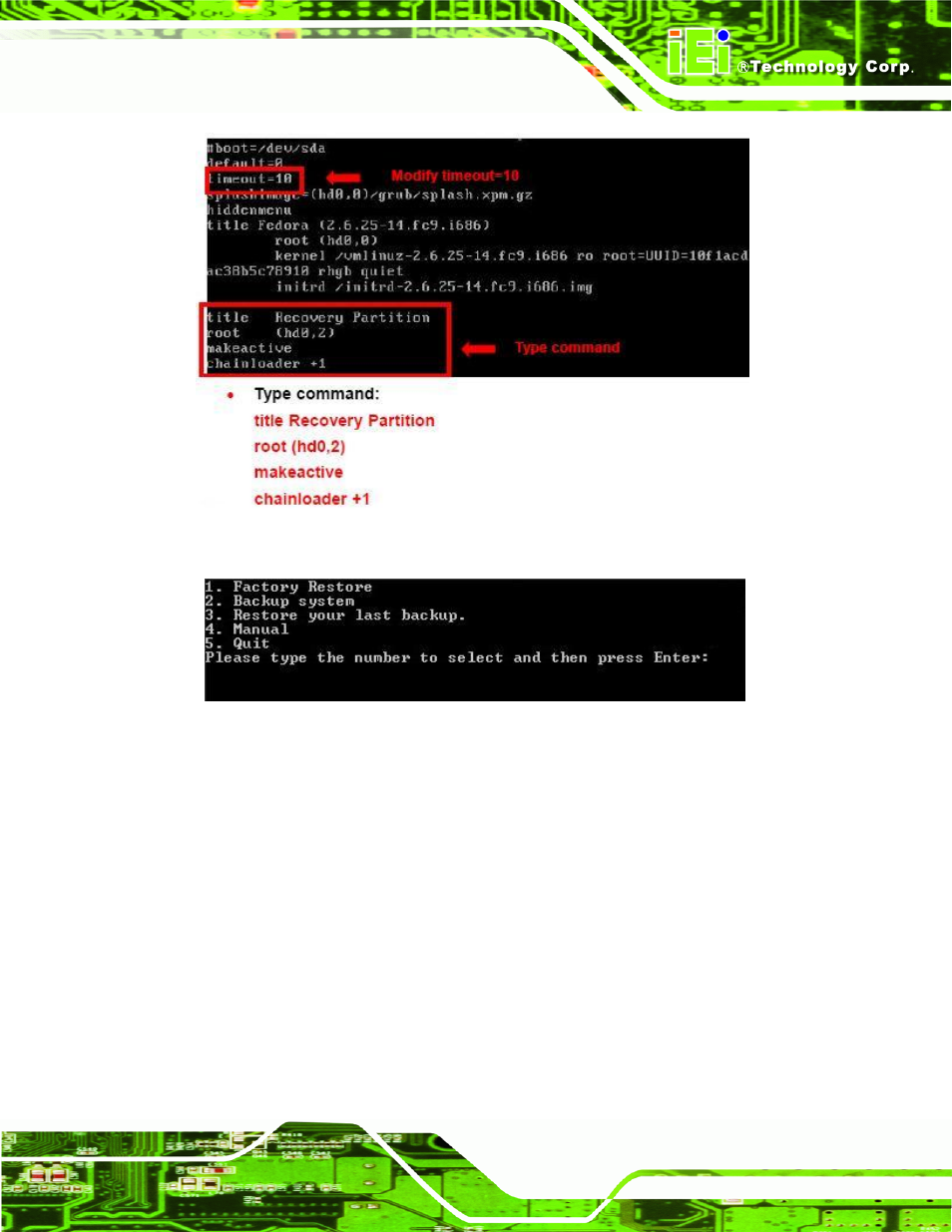 C.4 recovery tool functions, Ecovery, Unctions | Figure c-25: recovery tool menu | IEI Integration PCISA-PV-D4251_N4551_D5251 User Manual | Page 128 / 145