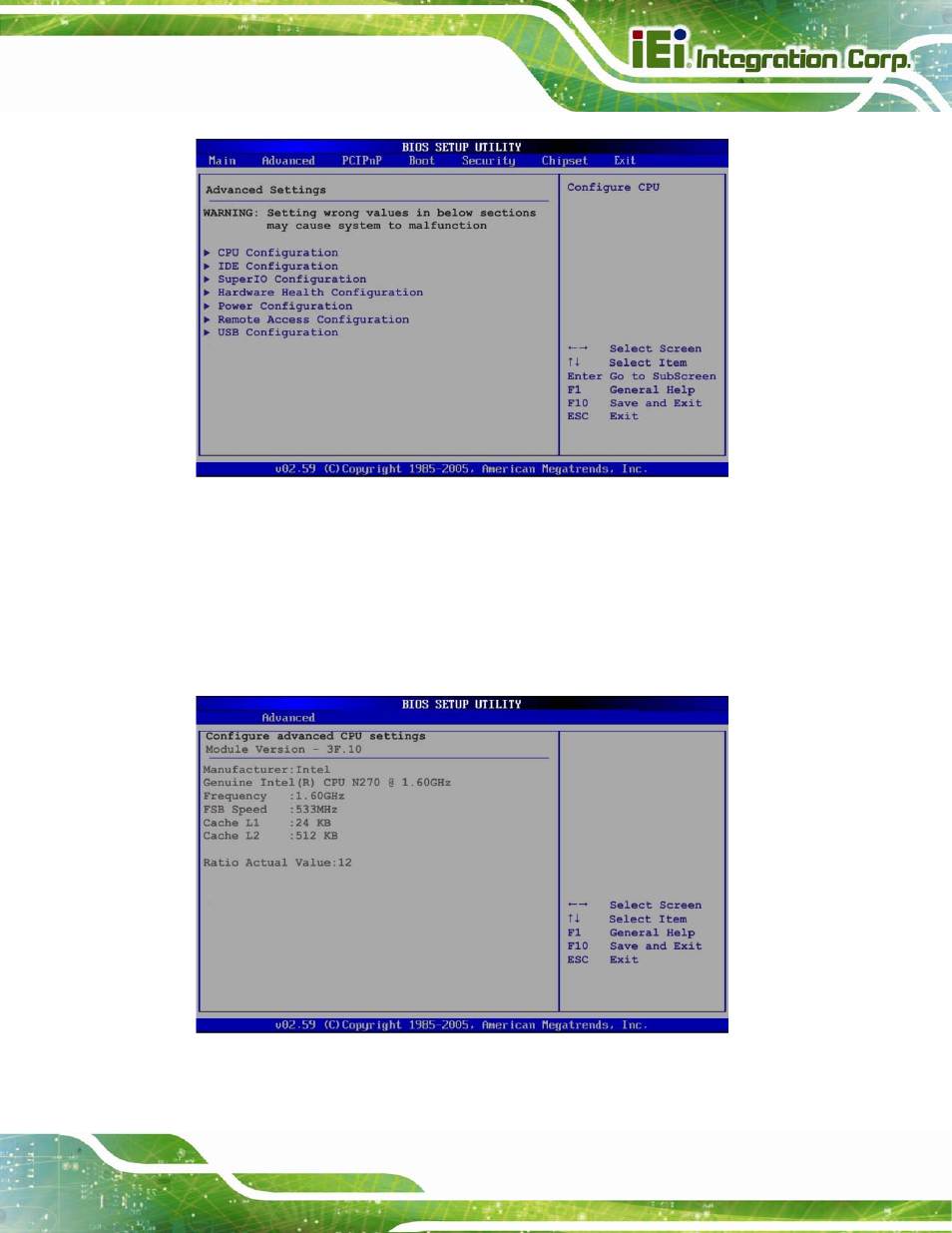 1 cpu configuration | IEI Integration PICOe-945GSE User Manual | Page 113 / 197