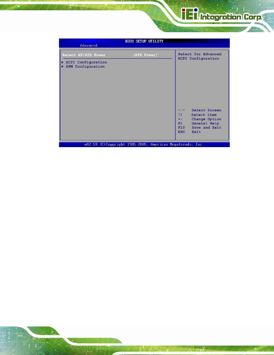 1 acpi configuration | IEI Integration PICOe-945GSE User Manual | Page 129 / 197