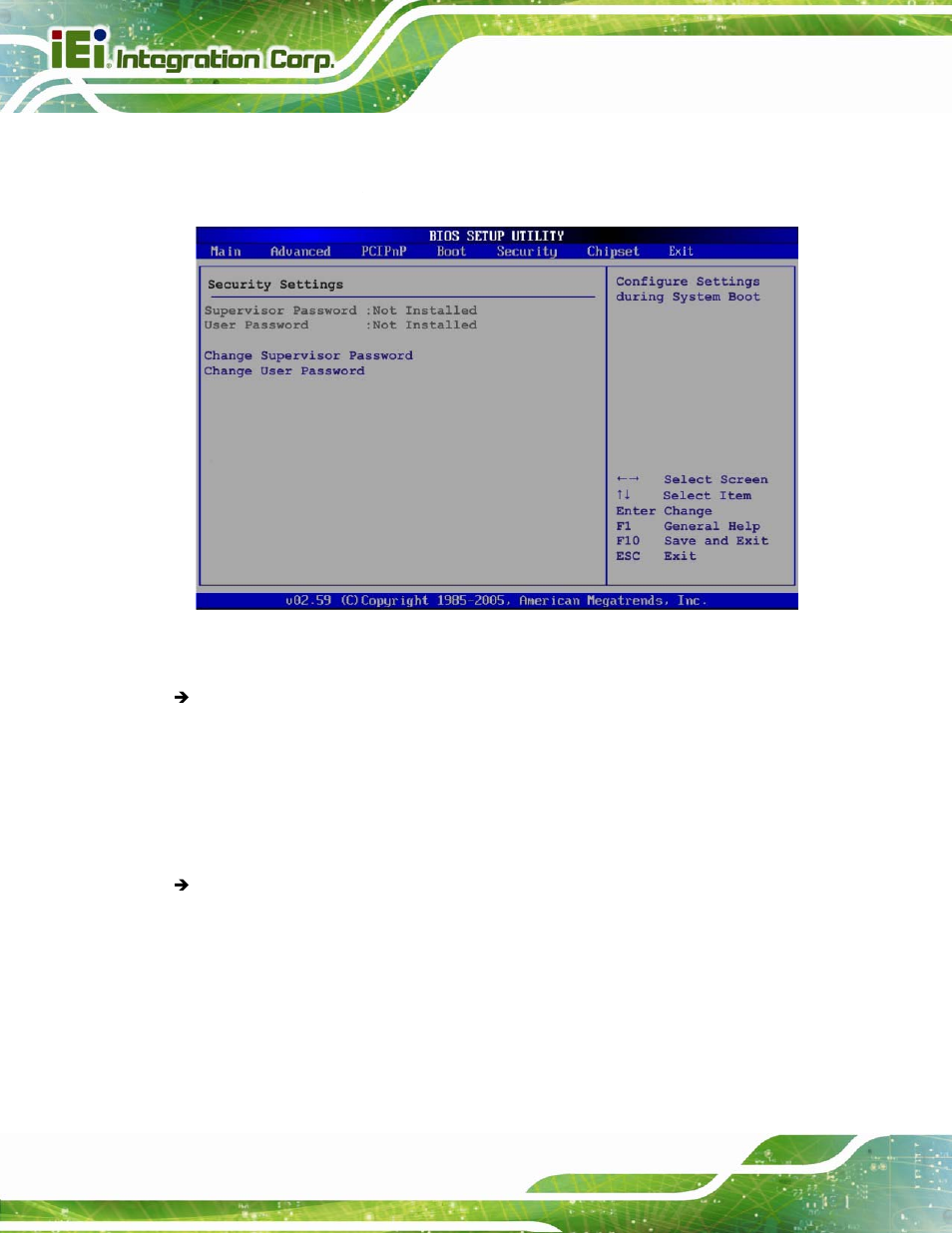 6 security | IEI Integration PICOe-945GSE User Manual | Page 144 / 197