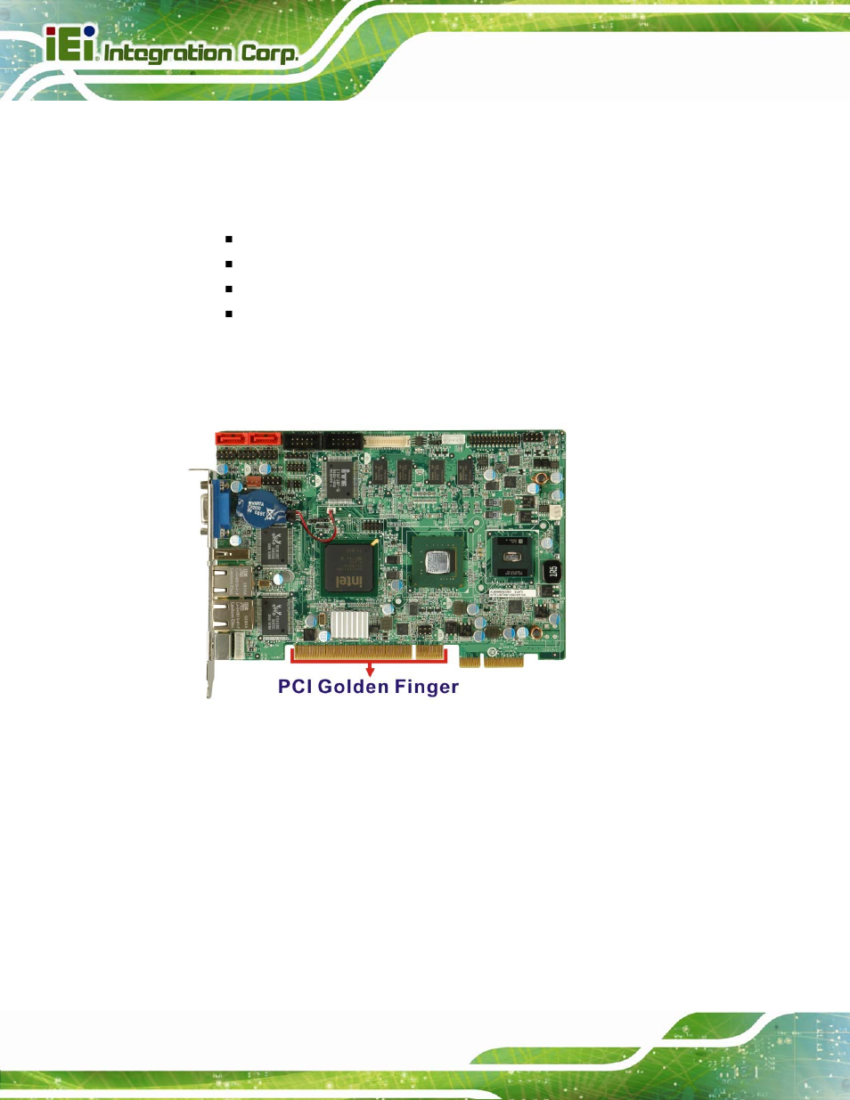 4 intel® ich7-m pci interface, 1 pci gbe controllers | IEI Integration PICOe-945GSE User Manual | Page 38 / 197