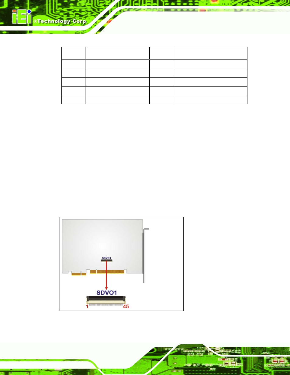 14 sdvo connector, Picoe-gm45a half-size cpu card page 70 | IEI Integration PICOe-GM45A User Manual | Page 70 / 198