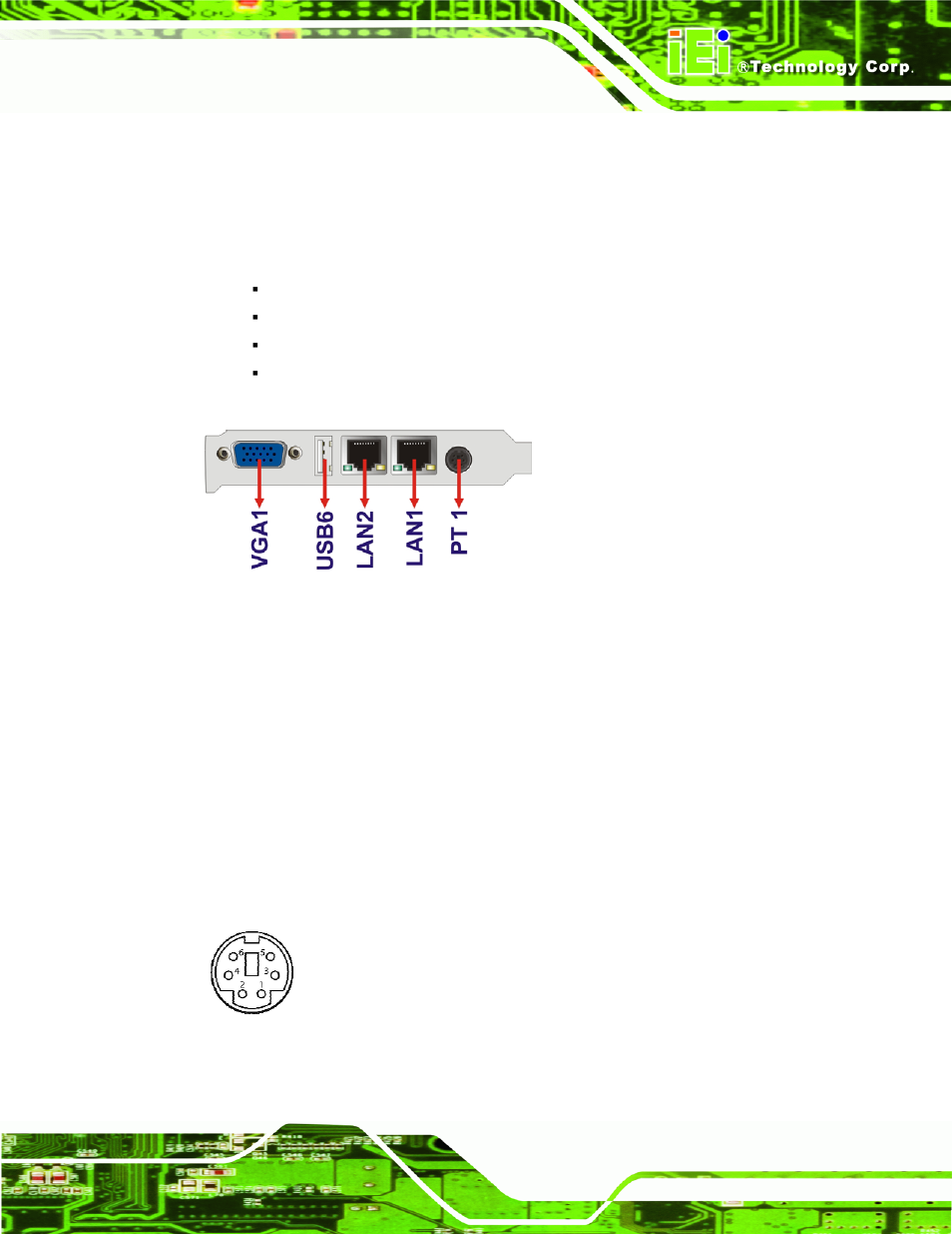 3 external peripheral interface connector panel, 1 keyboard/mouse connector, Xternal | Eripheral, Nterface, Onnector, Anel, Figure 3-22: ps/2 pinout and configuration | IEI Integration PICOe-PV-D4251_N4551_D5251 v1.11 User Manual | Page 47 / 155