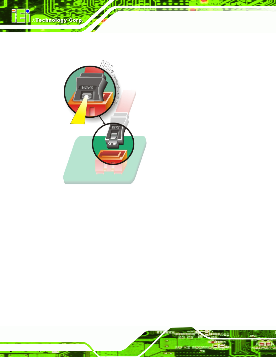 Figure 4-12: sata drive cable connection | IEI Integration PICOe-PV-D4251_N4551_D5251 v1.11 User Manual | Page 70 / 155