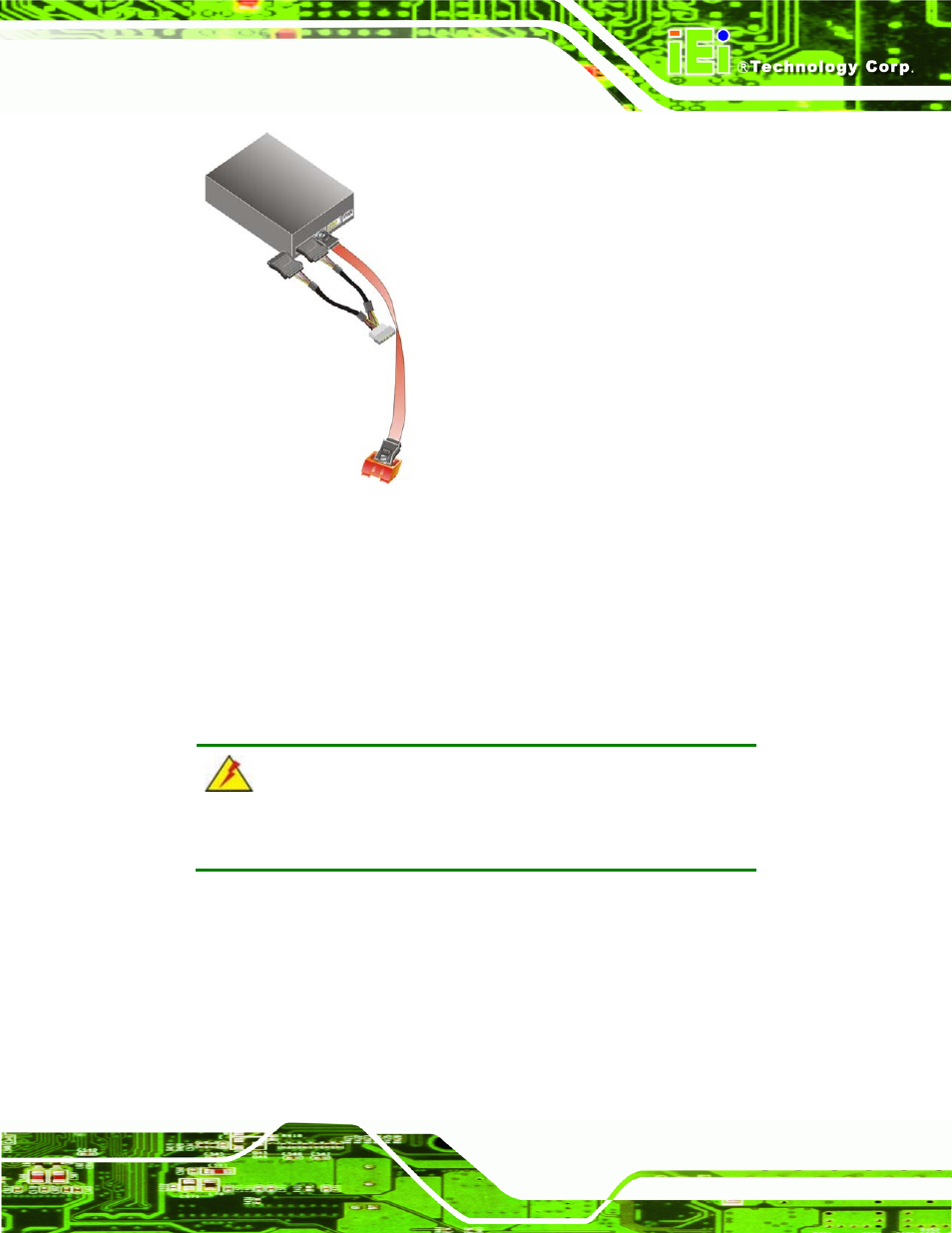 4 usb cable (dual port) with slot bracket, Figure 4-13: sata power drive connection | IEI Integration PICOe-PV-D4251_N4551_D5251 v1.11 User Manual | Page 71 / 155