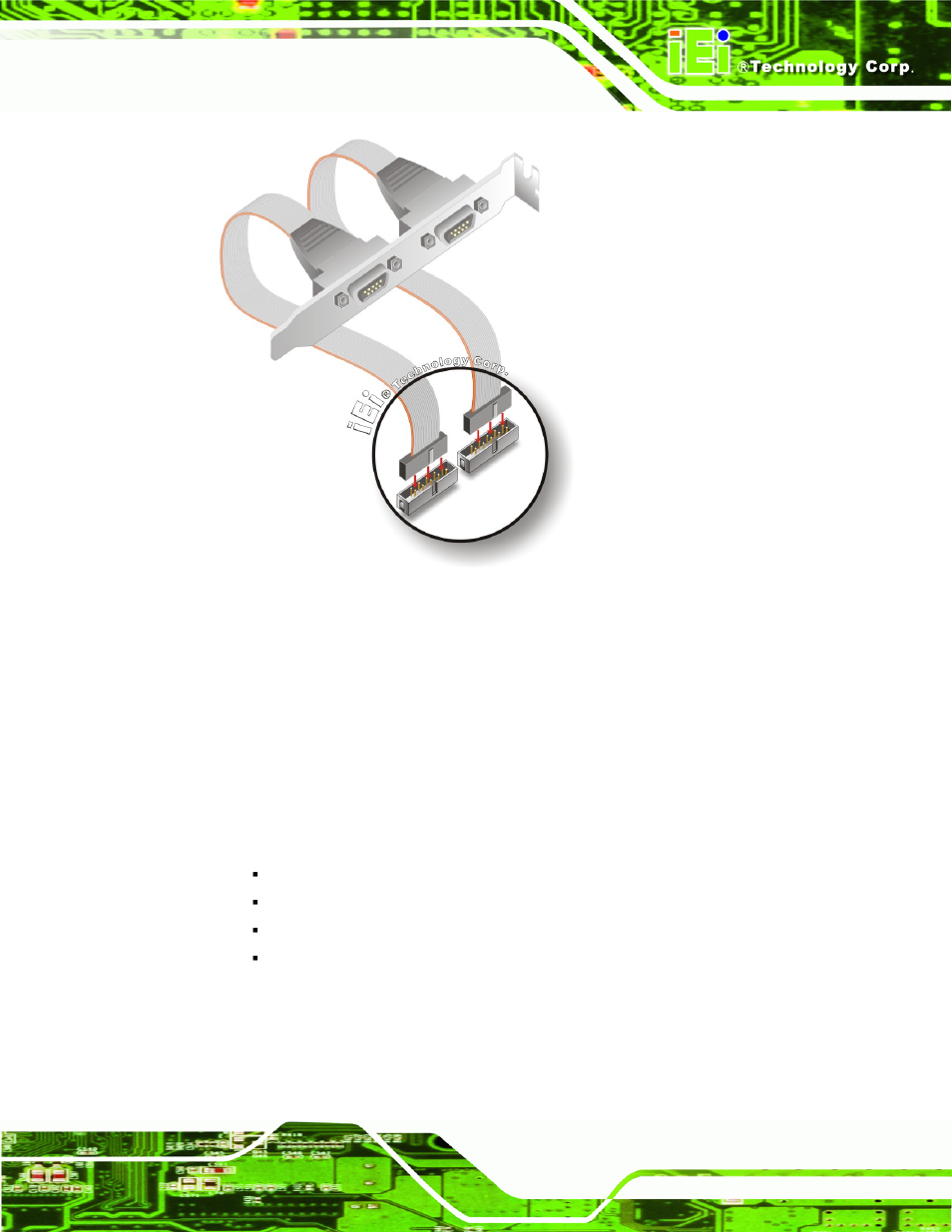 8 external peripheral interface connection, Xternal, Eripheral | Nterface, Onnection, Figure 4-17: dual rs-232 cable installation | IEI Integration PICOe-PV-D4251_N4551_D5251 v1.11 User Manual | Page 75 / 155