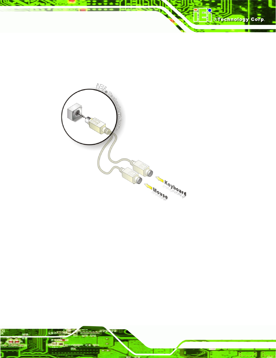 3 usb connection, Figure 4-19: ps/2 keyboard/mouse connector | IEI Integration PICOe-PV-D4251_N4551_D5251 v1.11 User Manual | Page 77 / 155