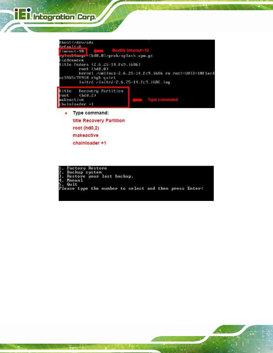 B.5 recovery tool functions, Ecovery, Unctions | Figure b-33: recovery tool menu | IEI Integration PICOe-B650 User Manual | Page 126 / 156