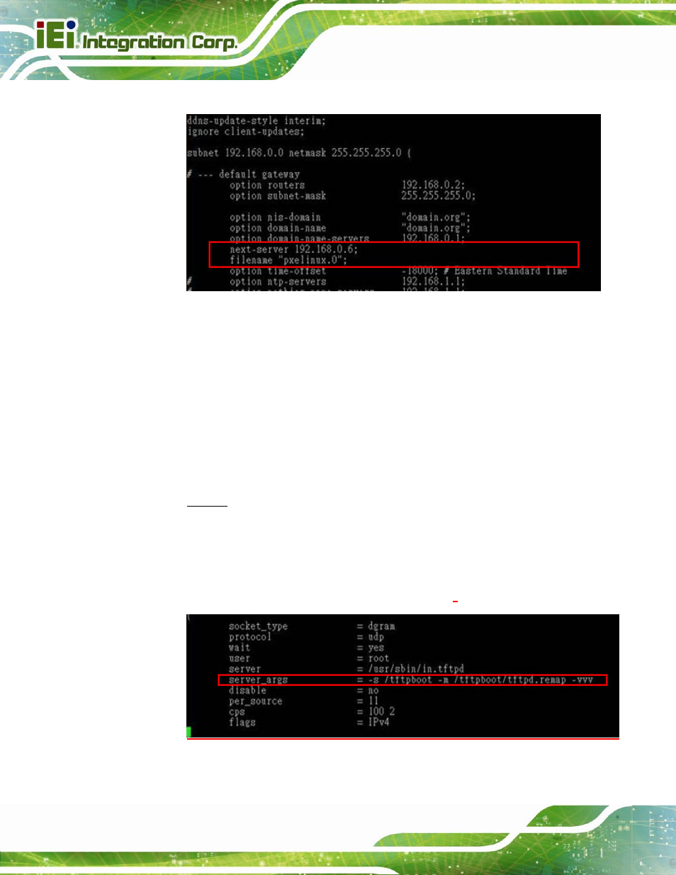 B.6.2 configure tftp settings | IEI Integration PICOe-B650 User Manual | Page 134 / 156