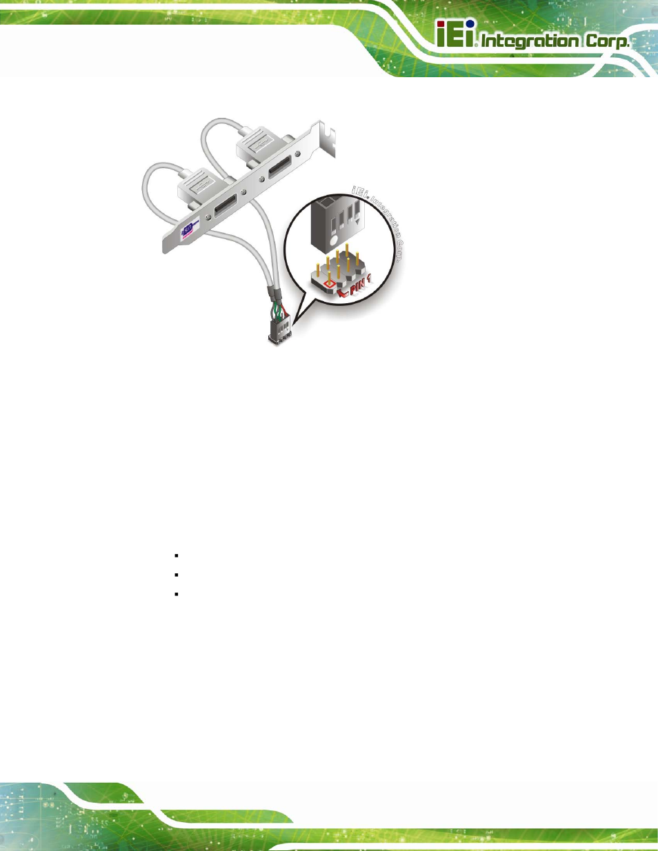 7 external peripheral interface connection, Xternal, Eripheral | Nterface, Onnection, Figure 4-13: dual usb cable connection | IEI Integration PICOe-B650 User Manual | Page 63 / 156