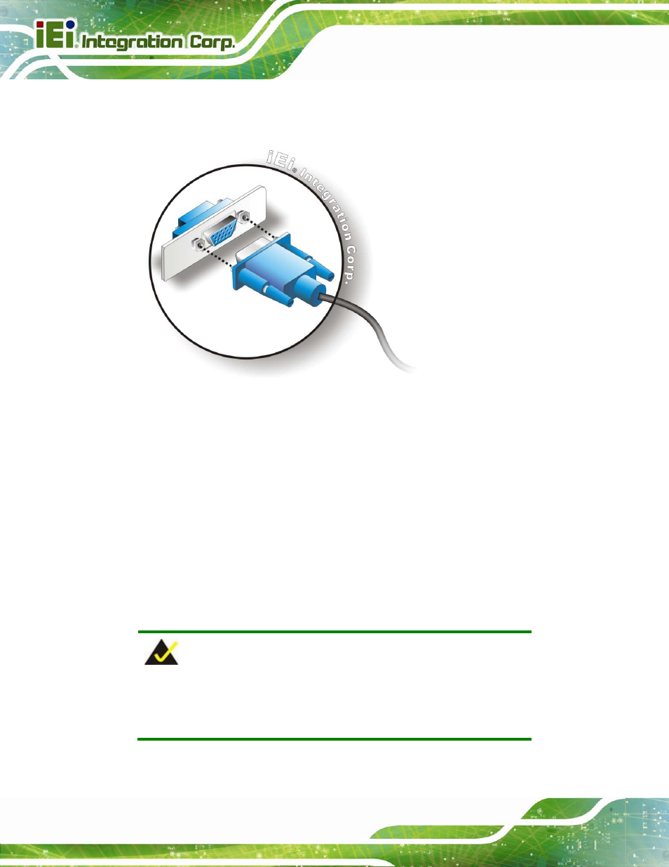 8 software installation, Oftware, Nstallation | Figure 4-16: vga connector | IEI Integration PICOe-B650 User Manual | Page 66 / 156