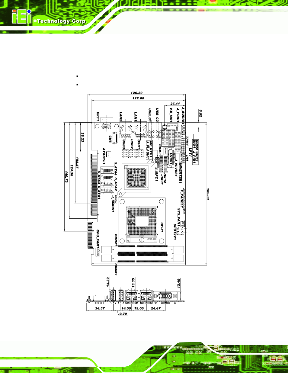 3 dimensions, Imensions, Figure 1-3: picoe-hm650 dimensions (mm) | IEI Integration PICOe-HM650 User Manual | Page 18 / 174