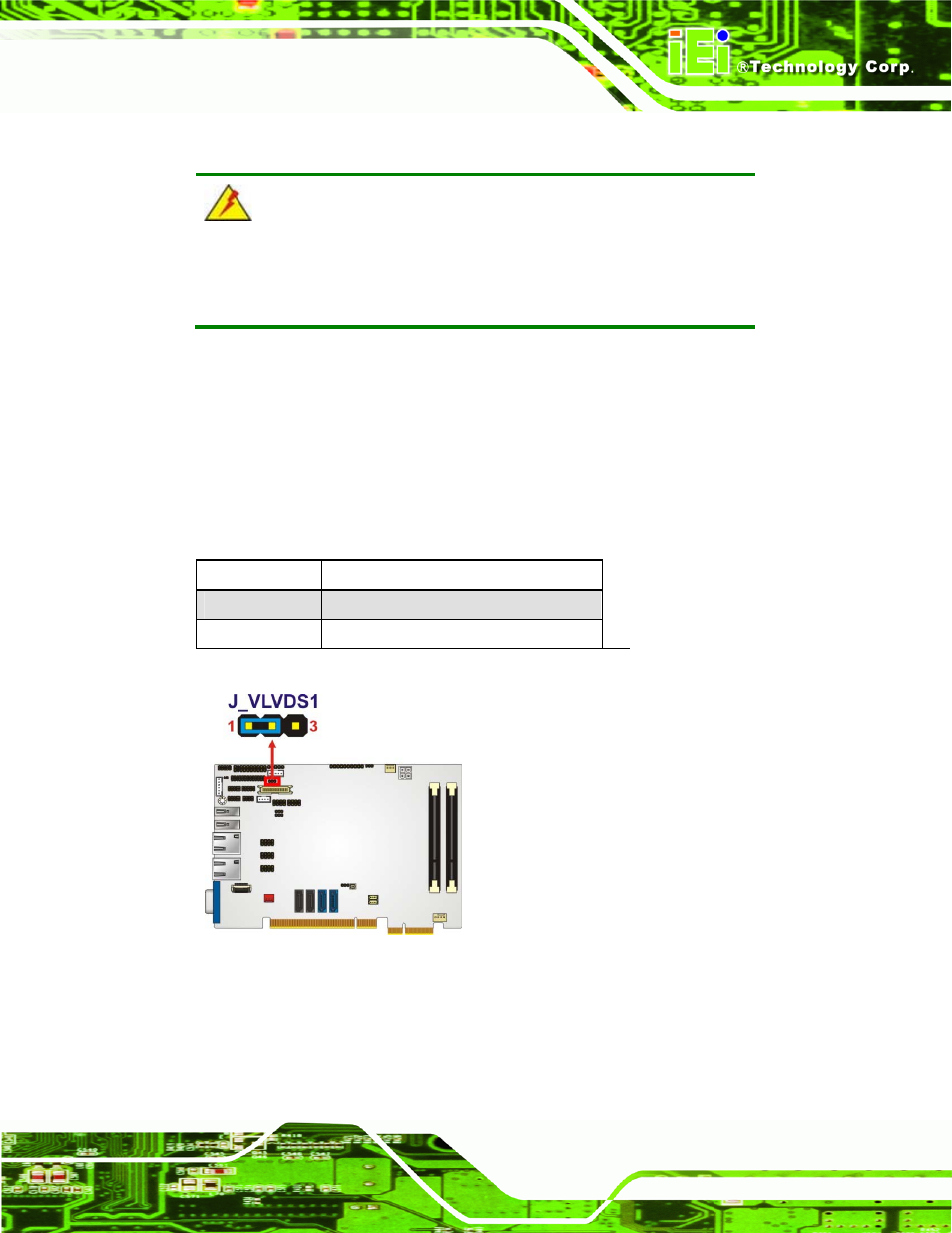 3 lvds voltage selection jumper, Table 4-4: lvds voltage selection jumper settings | IEI Integration PICOe-HM650 User Manual | Page 71 / 174