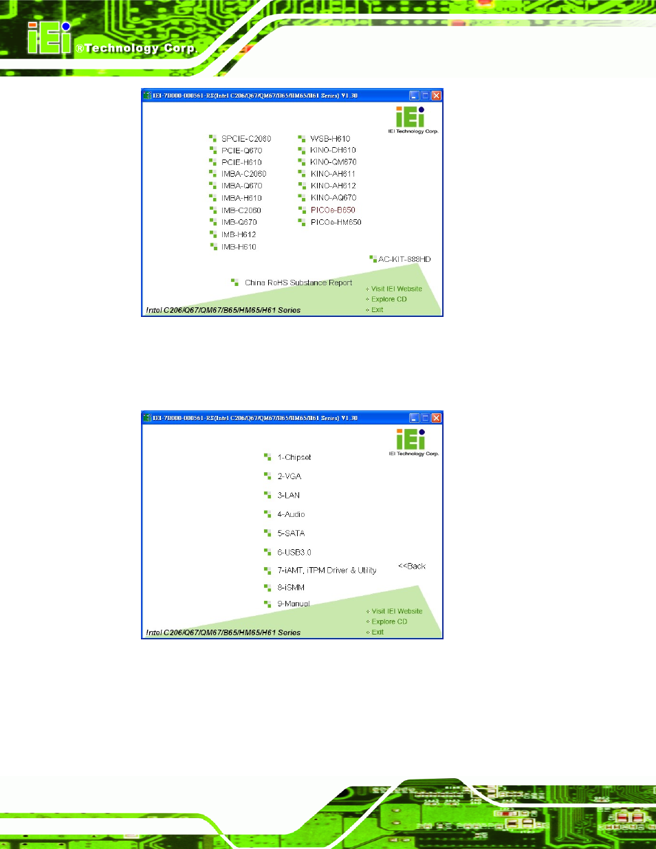 Figure 4-22: introduction screen, Figure 4-23: available drivers | IEI Integration PICOe-HM650 User Manual | Page 84 / 174