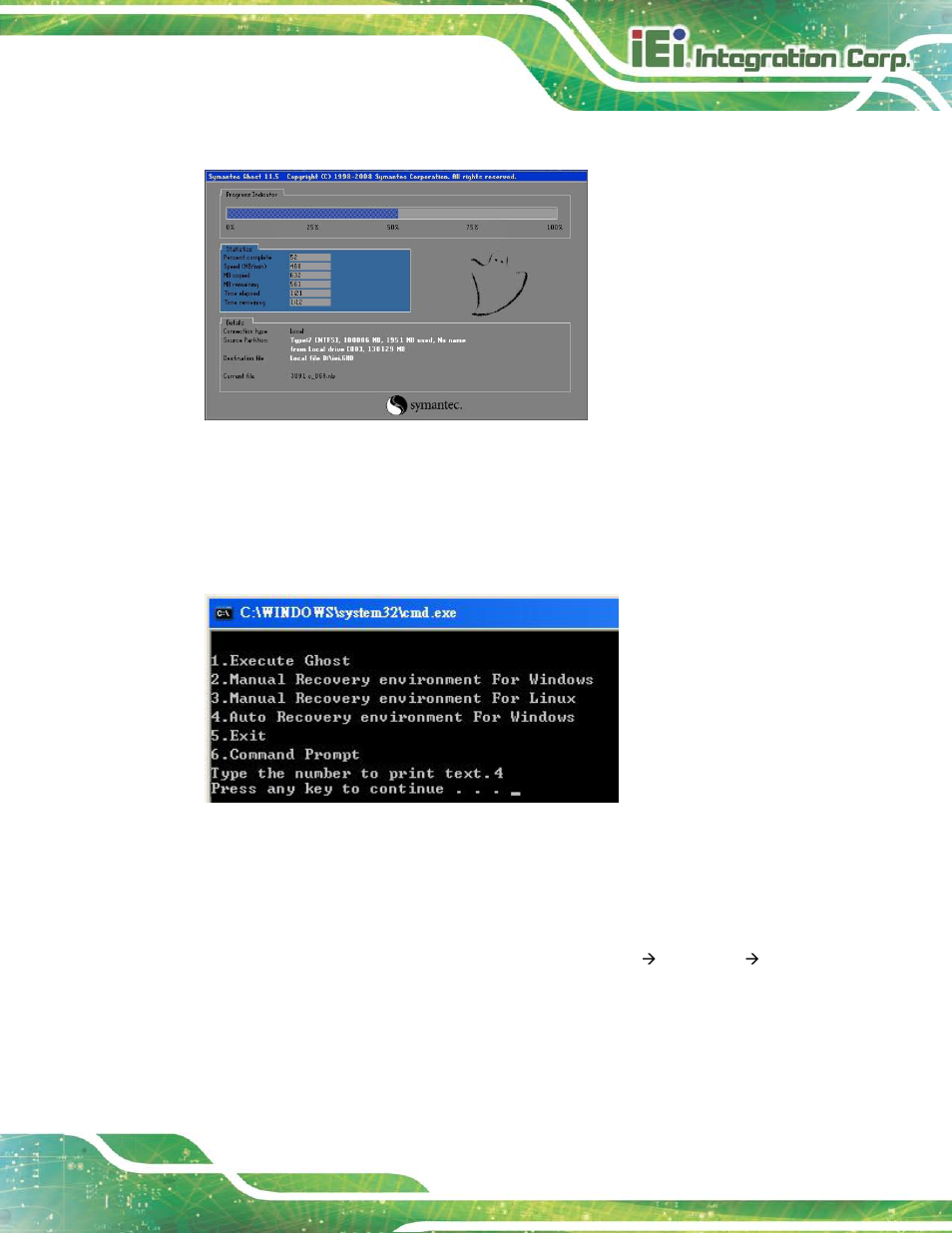 Figure b-27: image creation complete, Figure b-28: press any key to continue | IEI Integration HYPER-KBN User Manual | Page 107 / 139