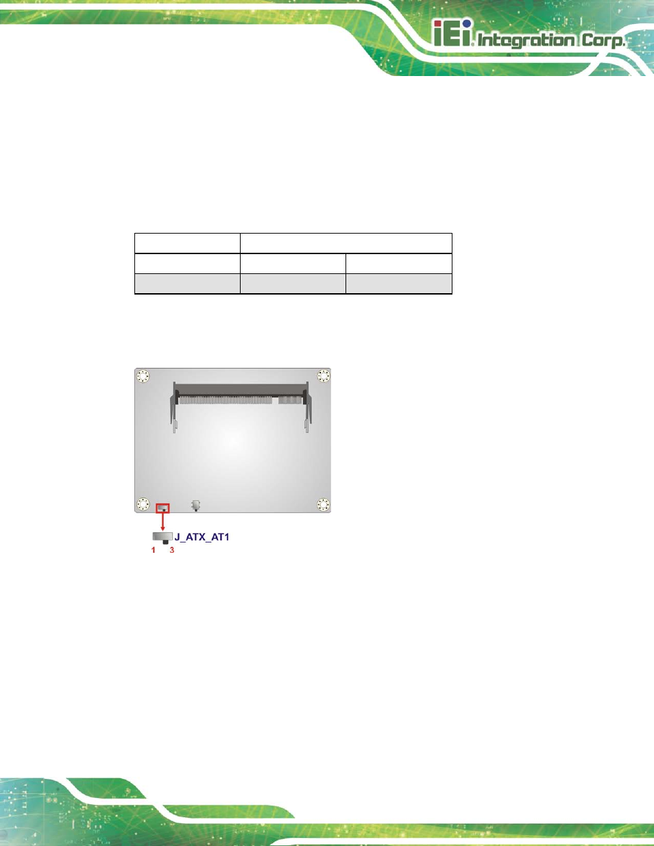 2 audio connector, Figure 3-3: at/atx mode select switch location, Table 3-3: at/atx mode select switch settings | IEI Integration HYPER-KBN User Manual | Page 29 / 139