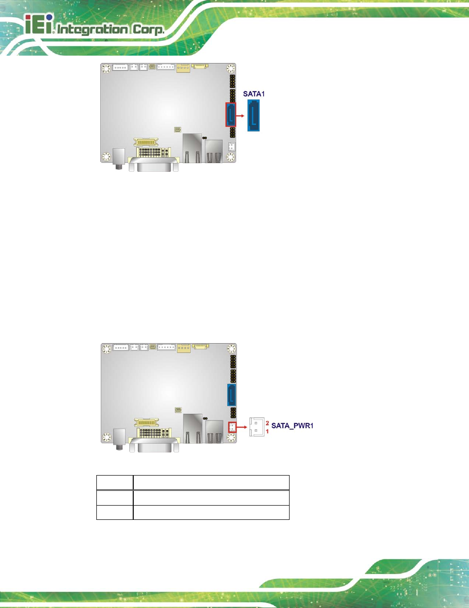 15 sata power connector, Figure 3-16: sata 6gb/s drive connector location, Figure 3-17: sata power connector location | Table 3-15: sata power connector pinouts | IEI Integration HYPER-KBN User Manual | Page 40 / 139
