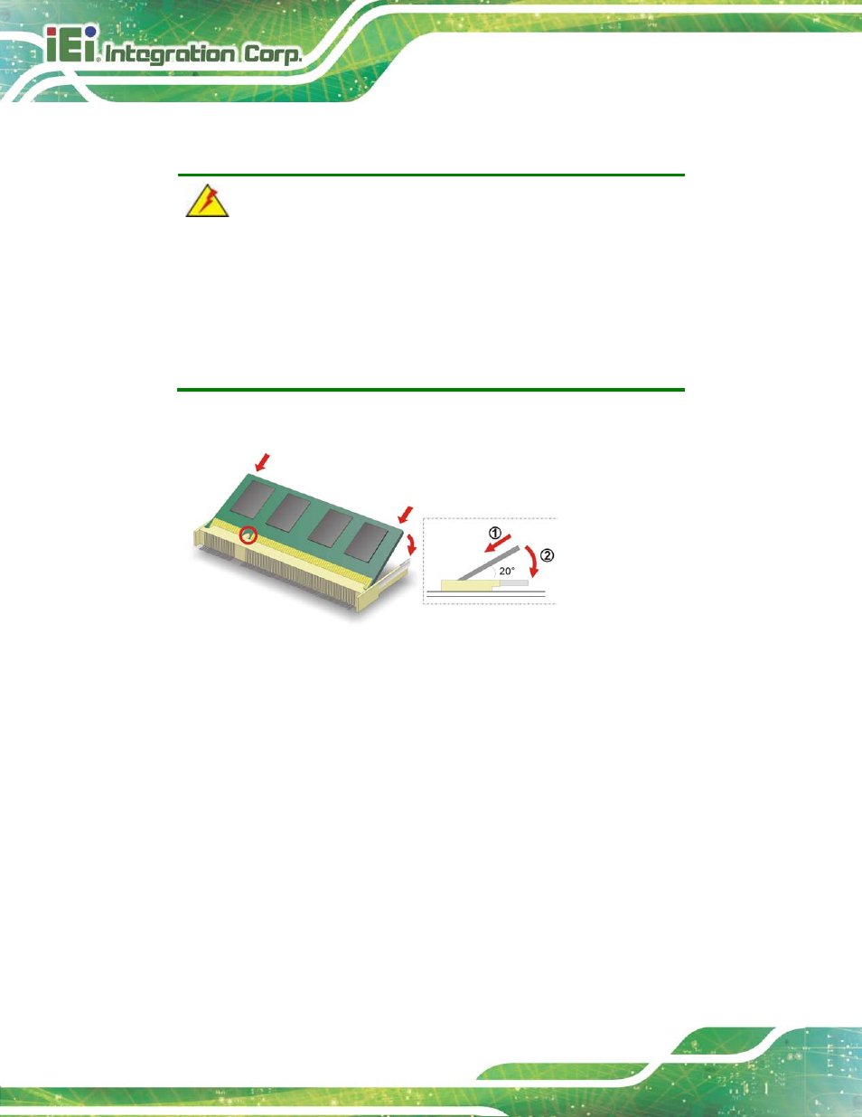 3 so-dimm installation, So-dimm, Nstallation | Figure 4-1: so-dimm installation, 3 s o-dimm in s ta lla tio n | IEI Integration HYPER-KBN User Manual | Page 50 / 139