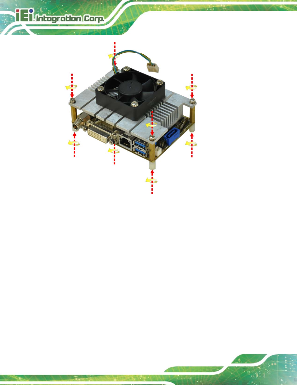Figure 4-8: heat sink retention screws | IEI Integration HYPER-KBN User Manual | Page 58 / 139