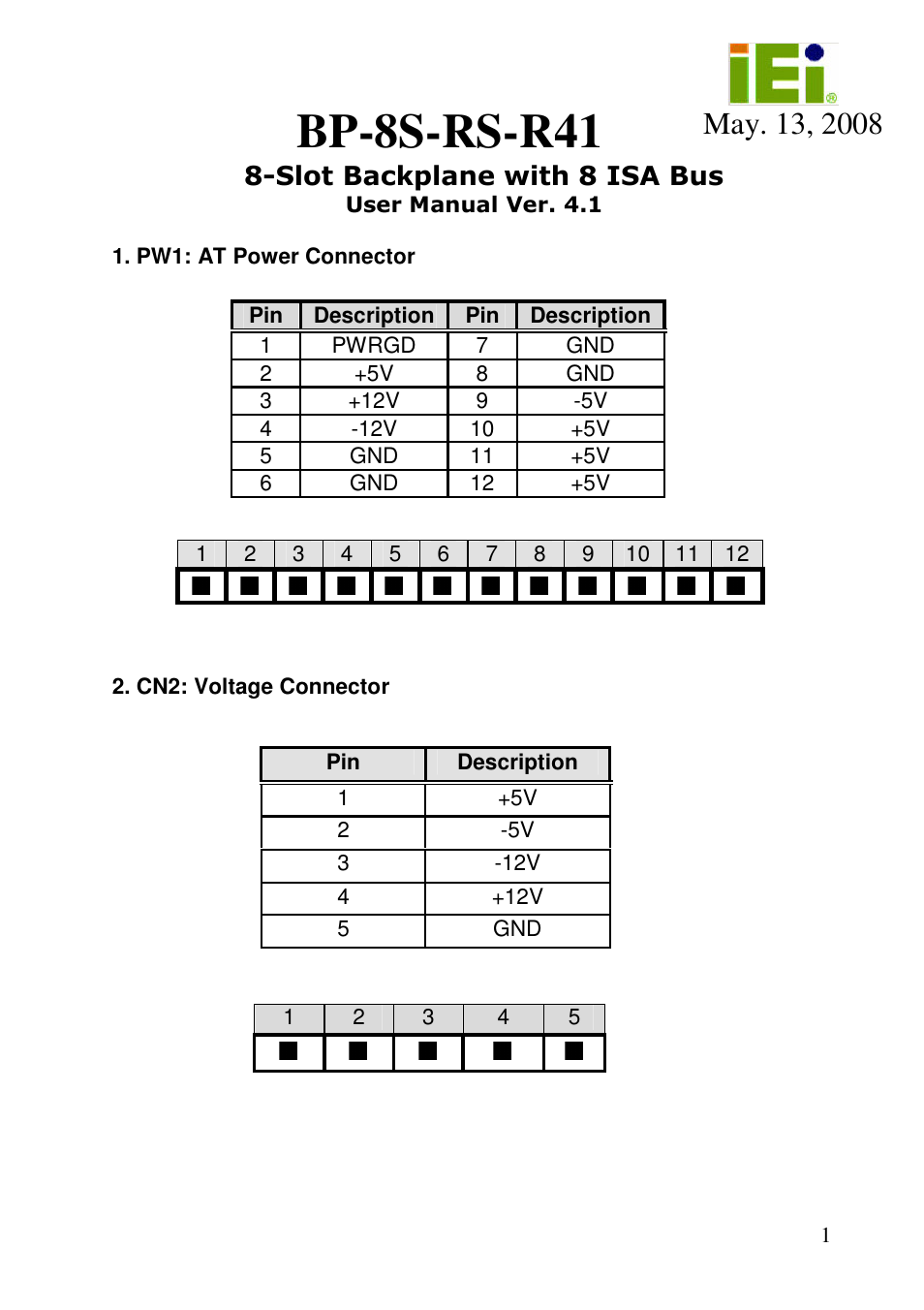 IEI Integration BP-8S-RS v4.11 User Manual | 2 pages