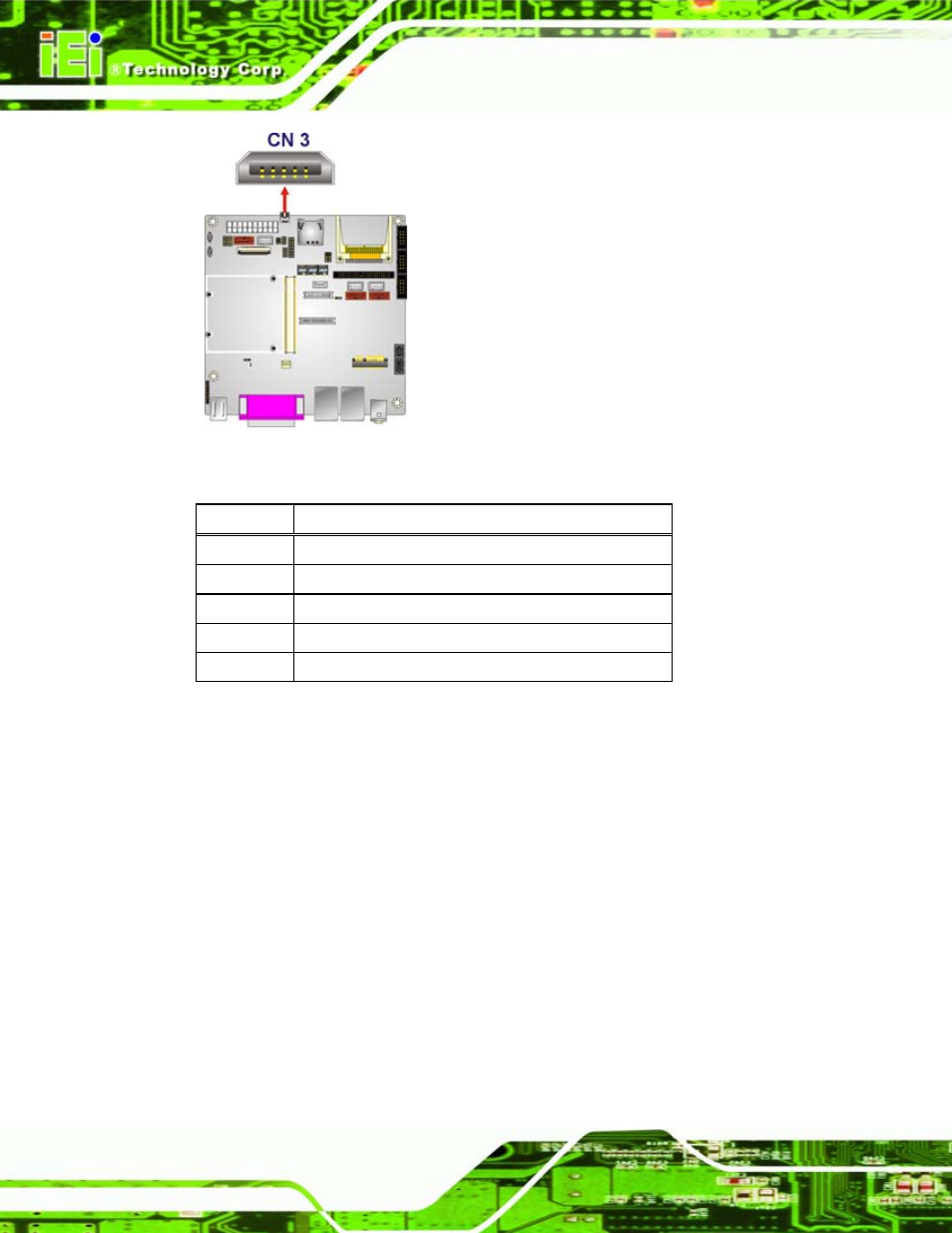 11 pci express x1 slot, Figure 4-11: mini usb port location, Table 4-11: mini usb port pinouts | IEI Integration iQ7-US15W User Manual | Page 52 / 139