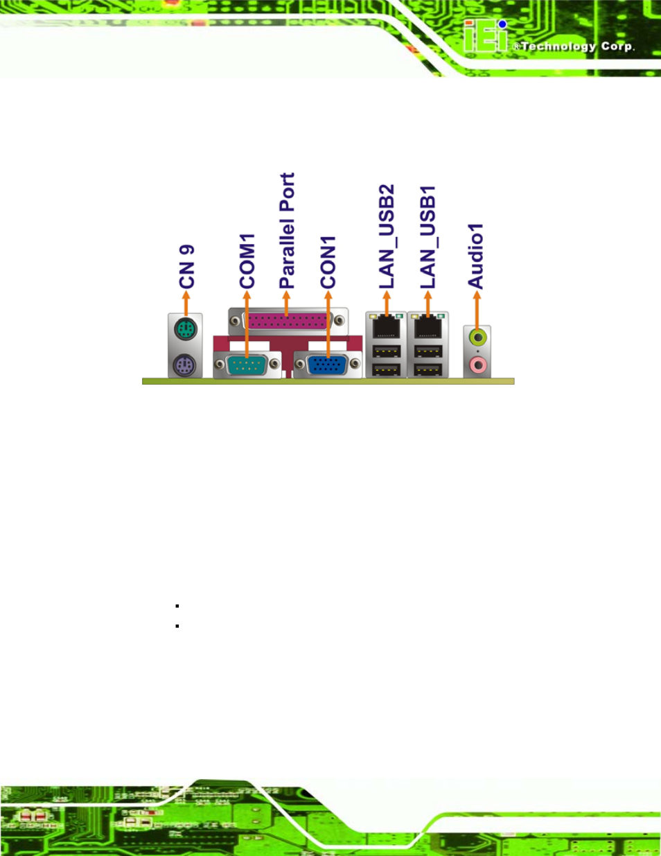 3 external interface connectors, 1 audio connector, Xternal | Nterface, Onnectors, Figure 4-22: external interface connectors | IEI Integration iQ7-US15W User Manual | Page 67 / 139