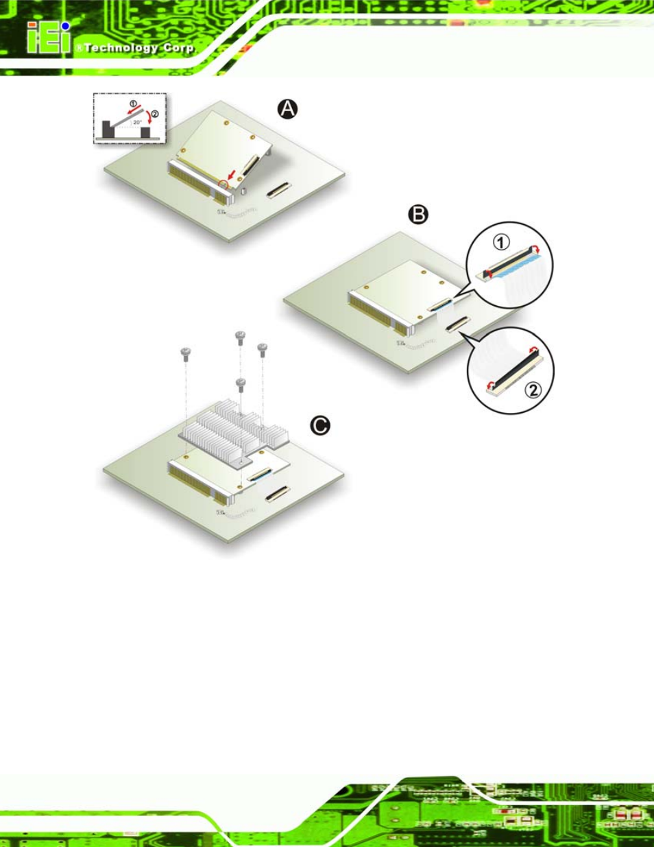 Figure 5-1: installing the qseven cpu module | IEI Integration iQ7-US15W User Manual | Page 84 / 139