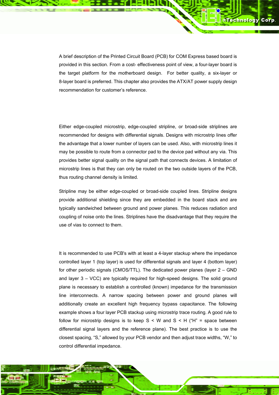 1 chapter overview, 2 microstrip or stripline, 3 pcb stackup example | Hapter, Verview, Icrostrip or, Tripline, 3 pcb s, Tackup, Xample | IEI Integration ICE-DB-9S User Manual | Page 100 / 159